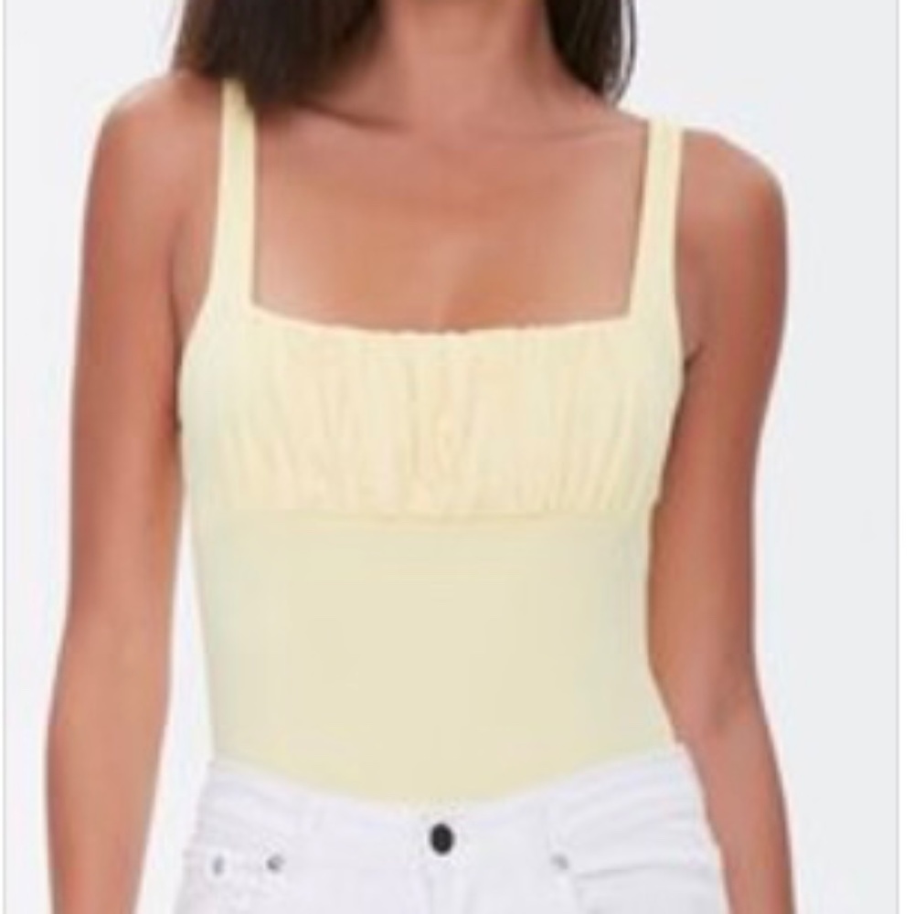 Ruched Square Neck Bodysuit